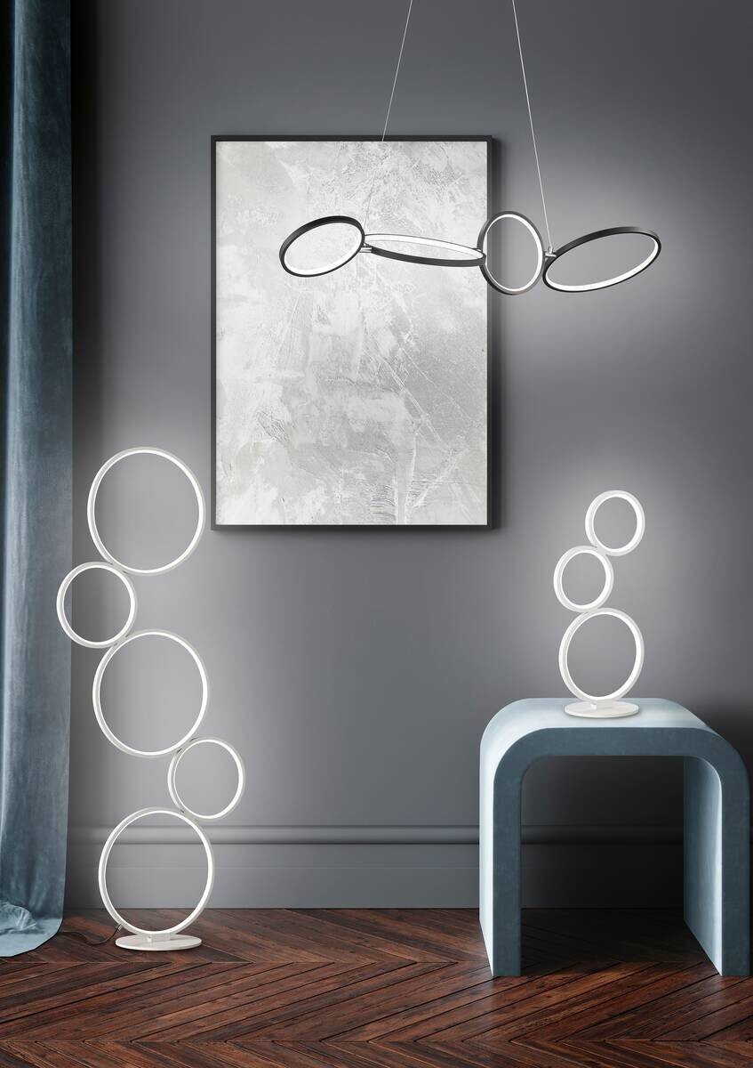 TRIO Stehleuchte Rondo weiß Metall B/H: ca. 47x115 cm