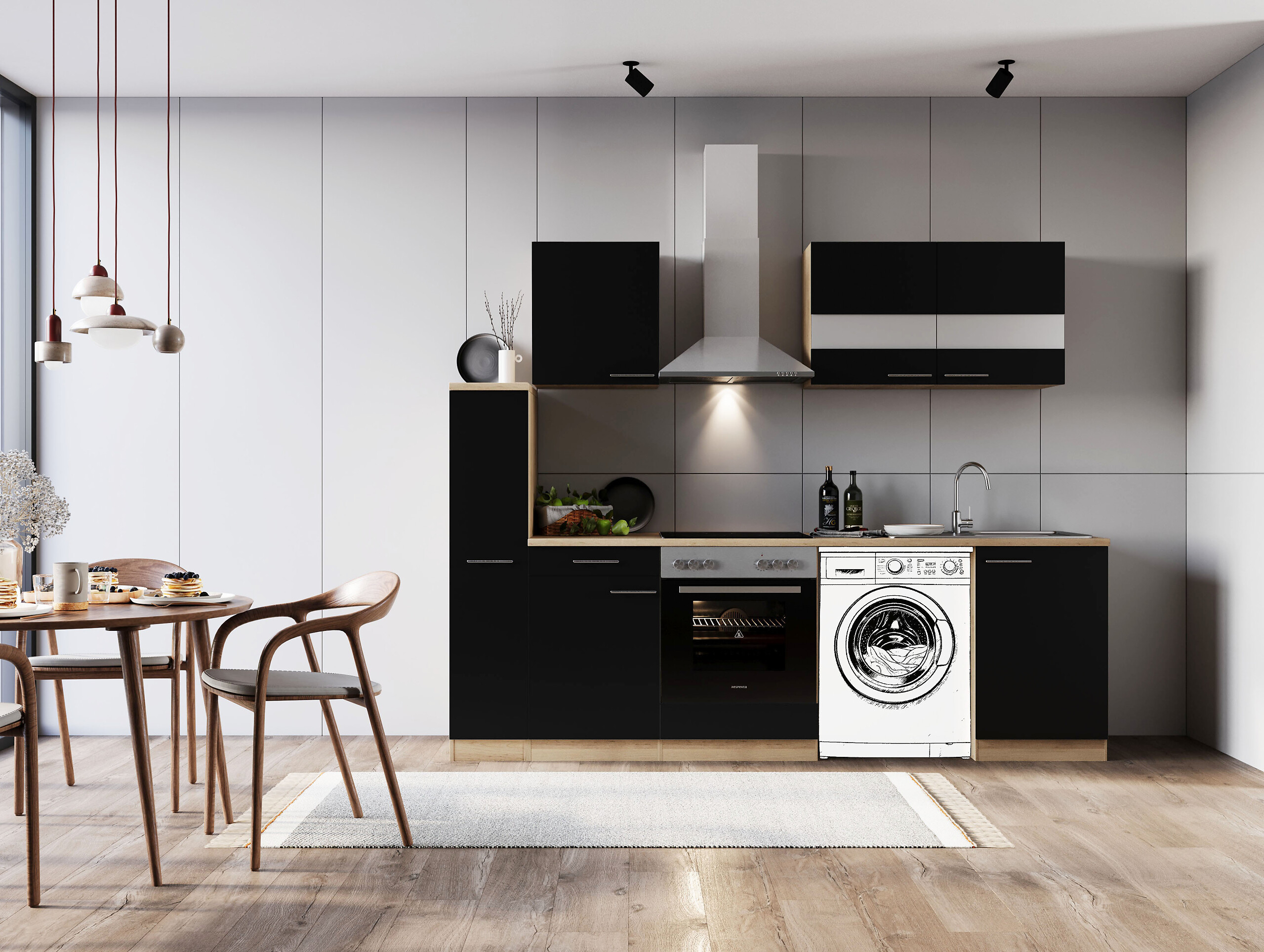 Respekta Küchenblock Merle weiß B/H/T: ca. 250x200x60 cm