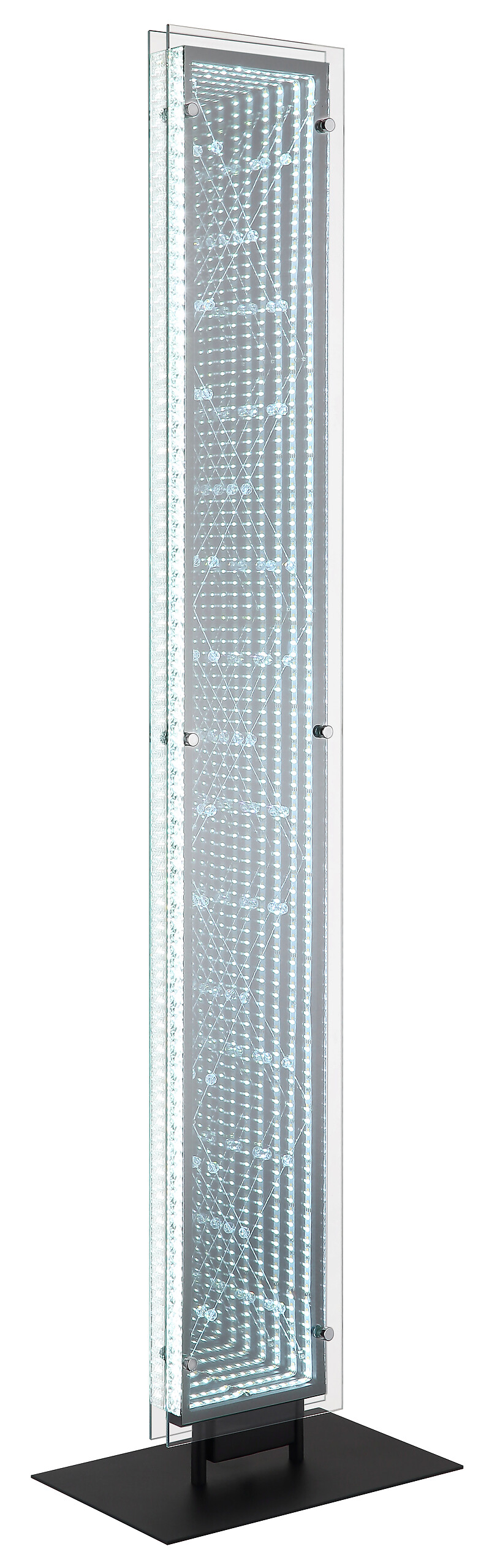 GLOBO Stehleuchte schwarz klar Kunststoff Aluminium Glas B/H/L: ca. 20x117x30 cm 1 Brennstellen