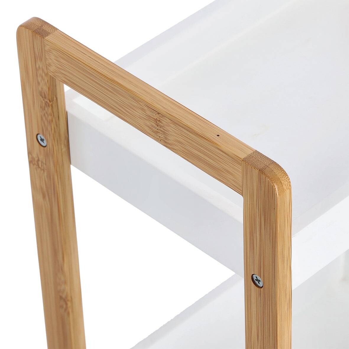 Standregal weiß Bambus B/H/T: ca. 28x74x20 cm