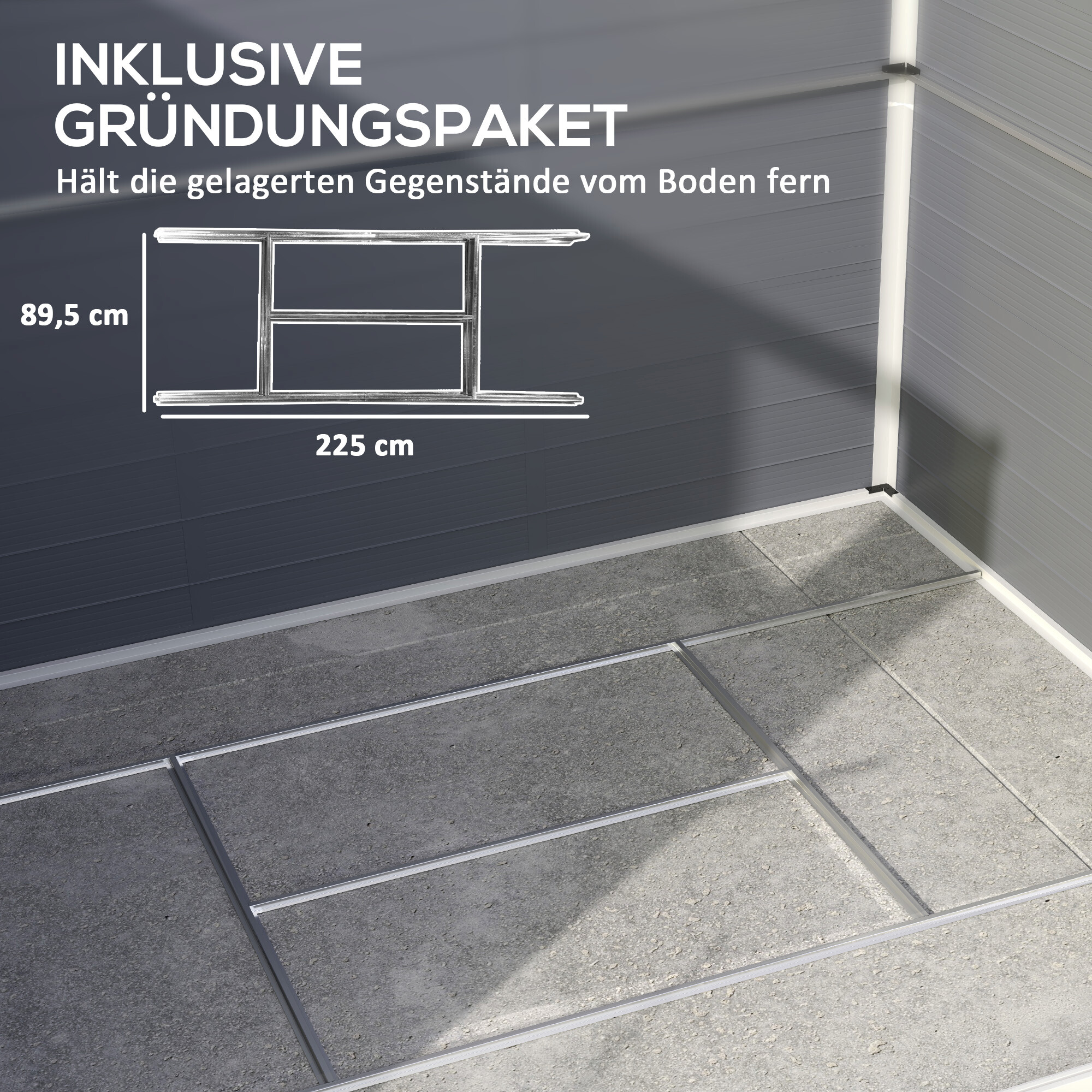 Outsunny Gerätehaus grau B/H/L: ca. 190x228x240 cm