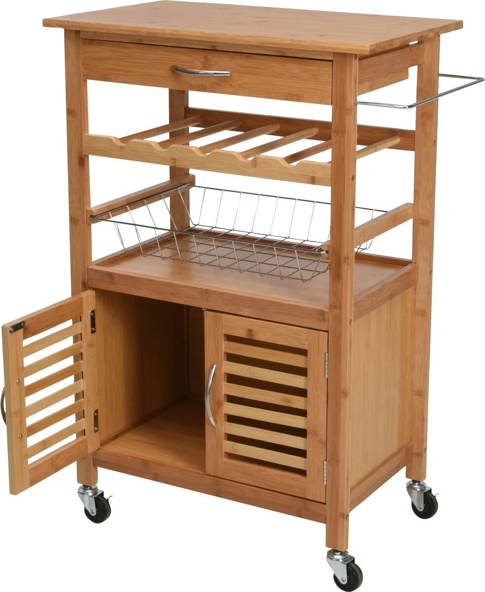 Küchentrolley mehrfarbig Bambus B/H/L: ca. 38x19,5x90 cm