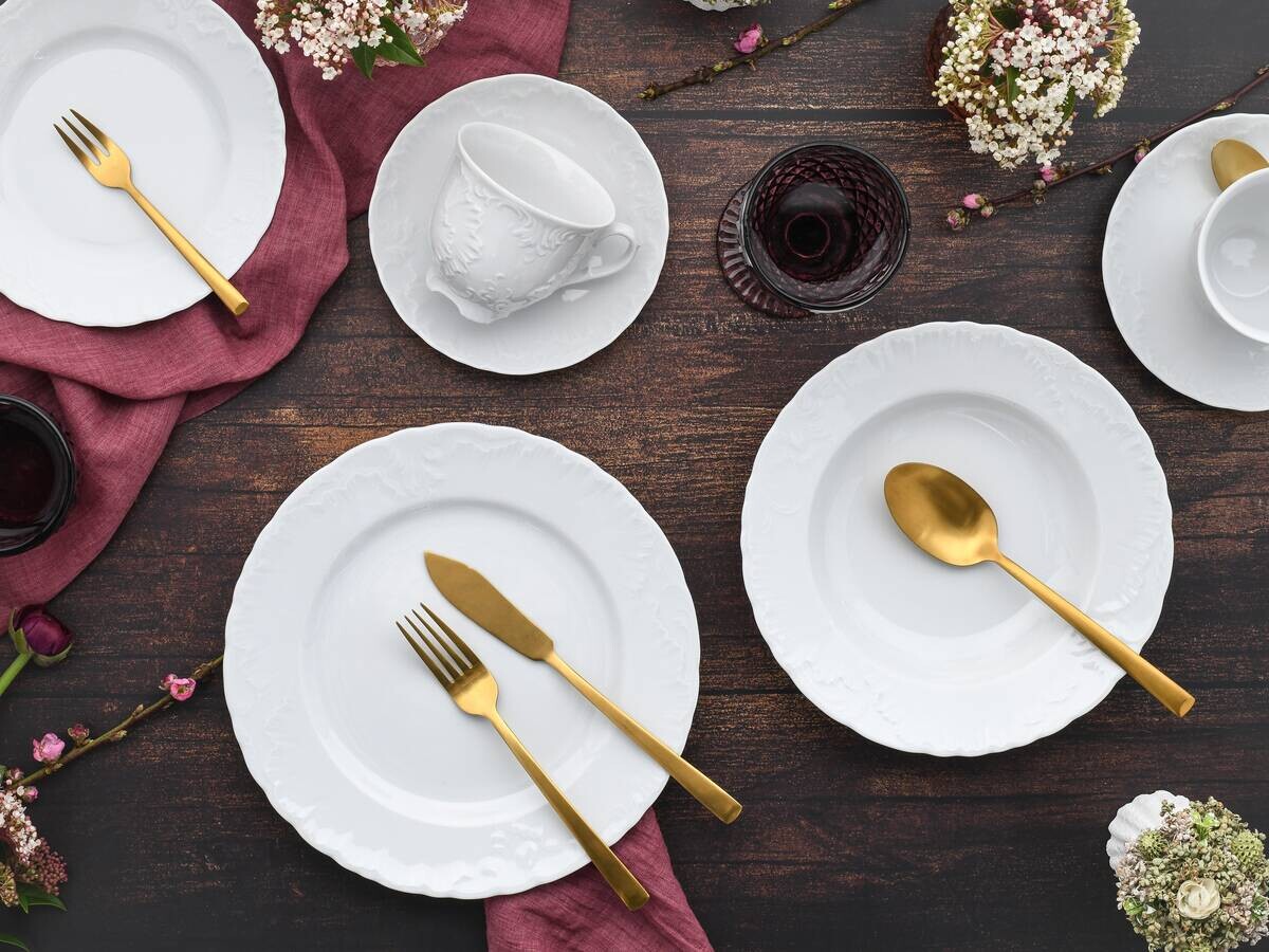 CreaTable Kombiservice Rokoko weiß Porzellan 30 tlg.