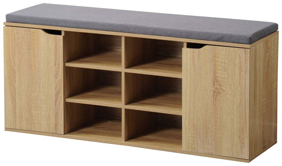 Kesper Schuhschrank mit Sitzkissen Eiche Spanplatte B/H/T: ca. 103x48x30,5 cm