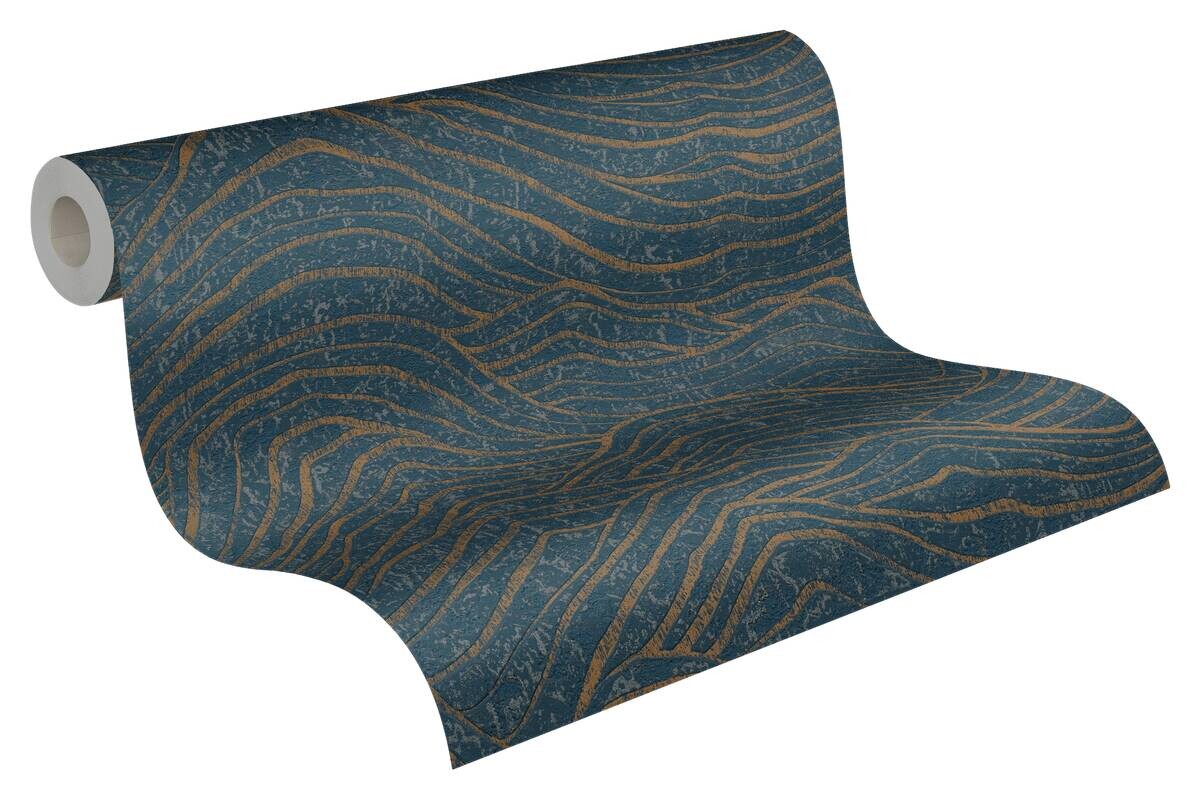 A.S.Creation Vliestapete dunkelblau gold B/H/D: ca. 53x1005x8,4 cm