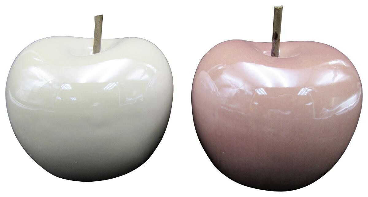 POCOline Deko-Apfel rosa Steingut B/H/L: ca. 8x10x8 cm
