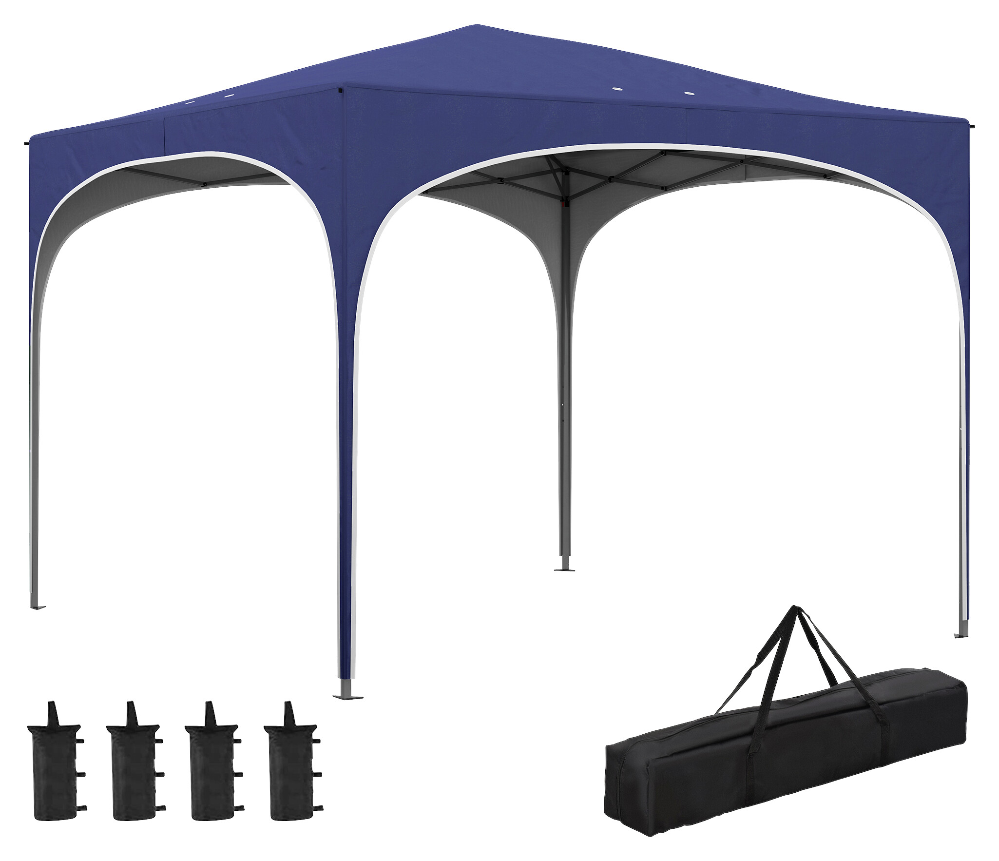 Outsunny Pavillon blau Polyester-Mischgewebe B/H/L: ca. 295x255x295 cm