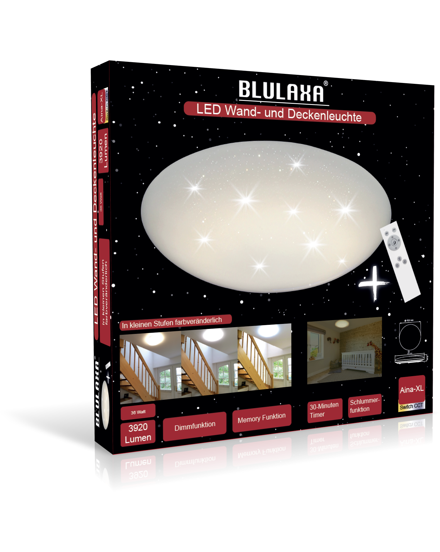 Blulaxa LED-Deckenleuchte Aina D: ca. 43 cm