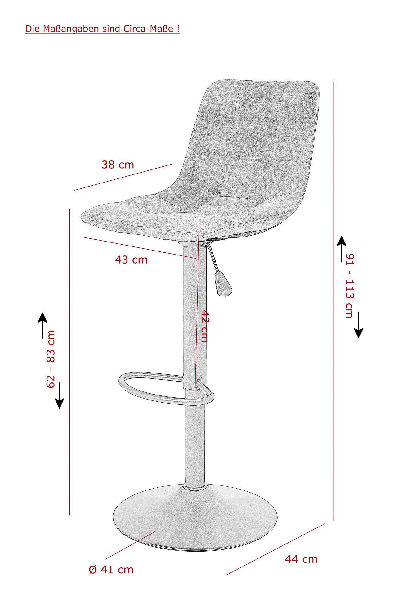 Essgruppe Yvonne Eiche anthrazit Metall B/H/T: ca. 120x108x58 cm