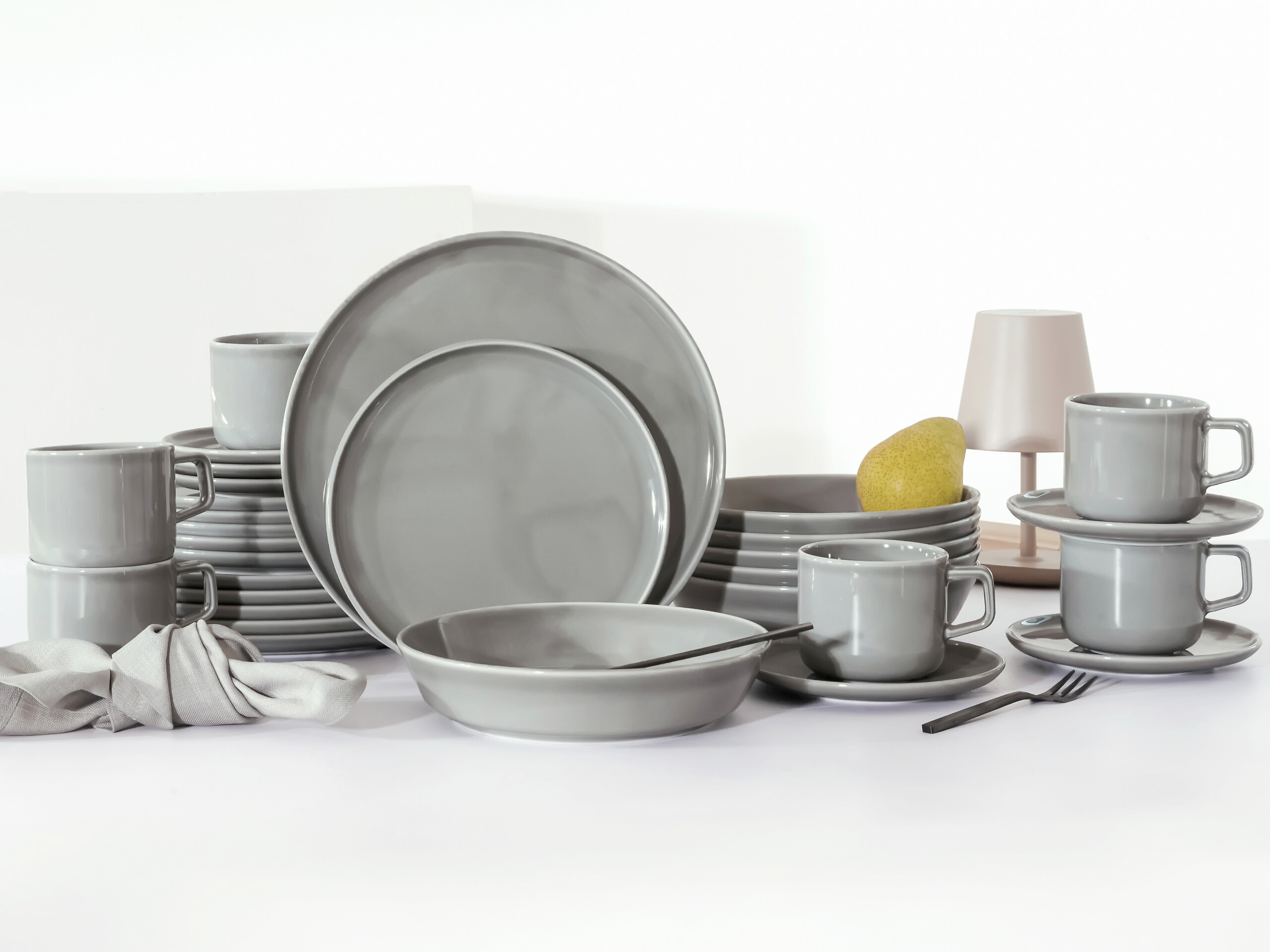 CreaTable Kombiservice Chef Collection grau Porzellan 30 tlg.