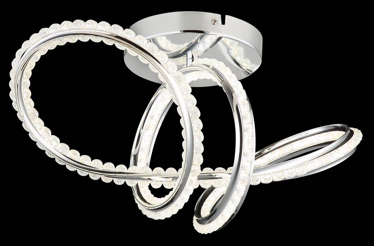 GLOBO LED-Deckenleuchte Chrom klar Metall Kunststoff B/H/L: ca. 25x25x50 cm 1 Brennstellen