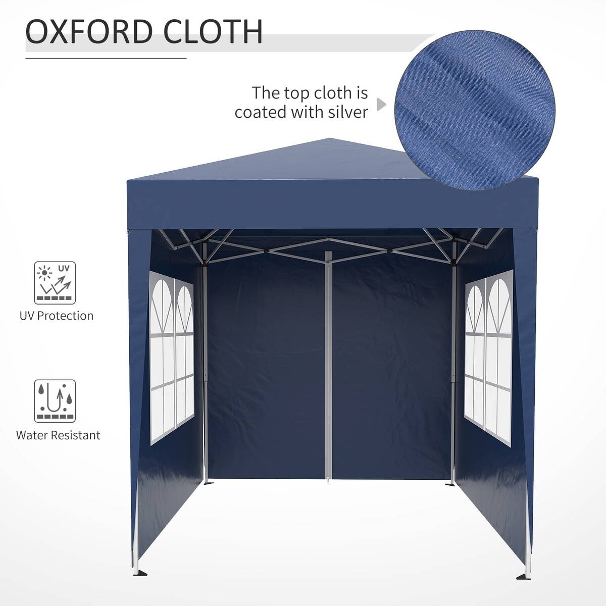 Outsunny Faltpavillon blau Stoff B/H/L: ca. 200x240x200 cm