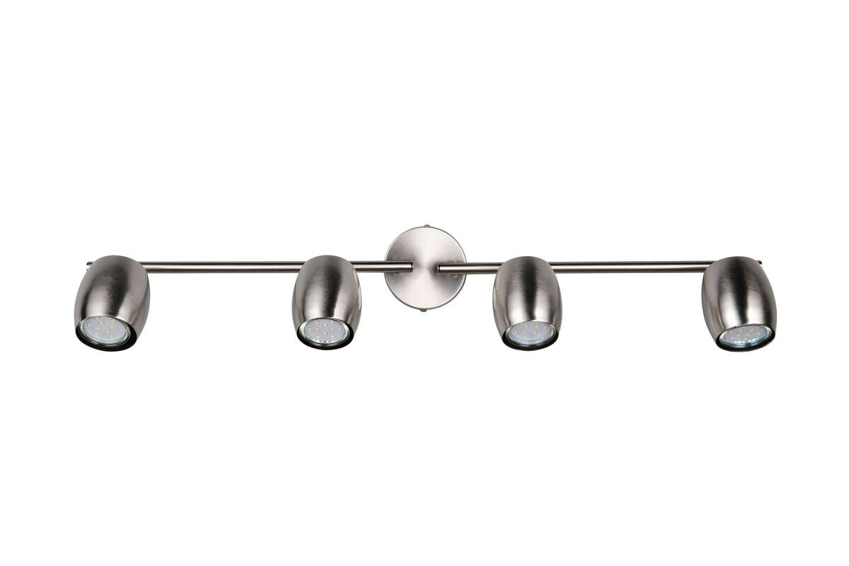 Reality Leuchten Spots Nancy nickel matt Metall B/H/L: ca. 70,5x15,5x8 cm GU10 4 Brennstellen