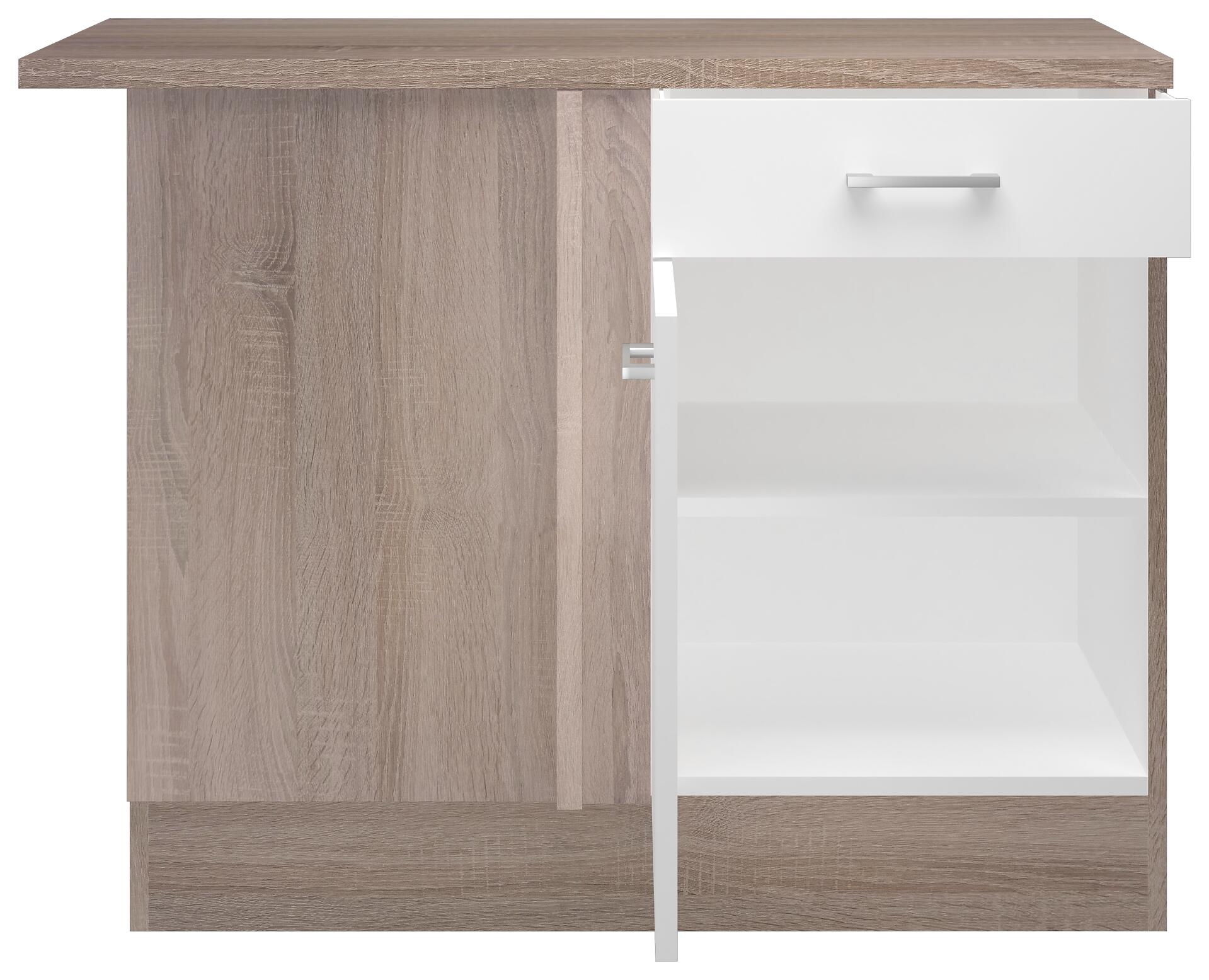 Eckunterschrank Samoa weiß Eiche Nachbildung B/H/T: ca. 110x85x60 cm