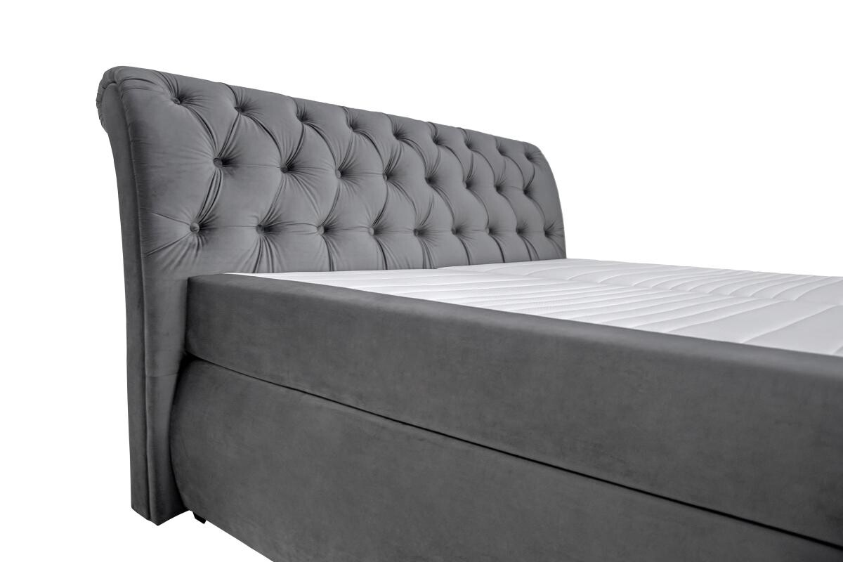 Boxspringbett Agnes dunkelgrau Liegefläche B/L: ca. 180x200 cm