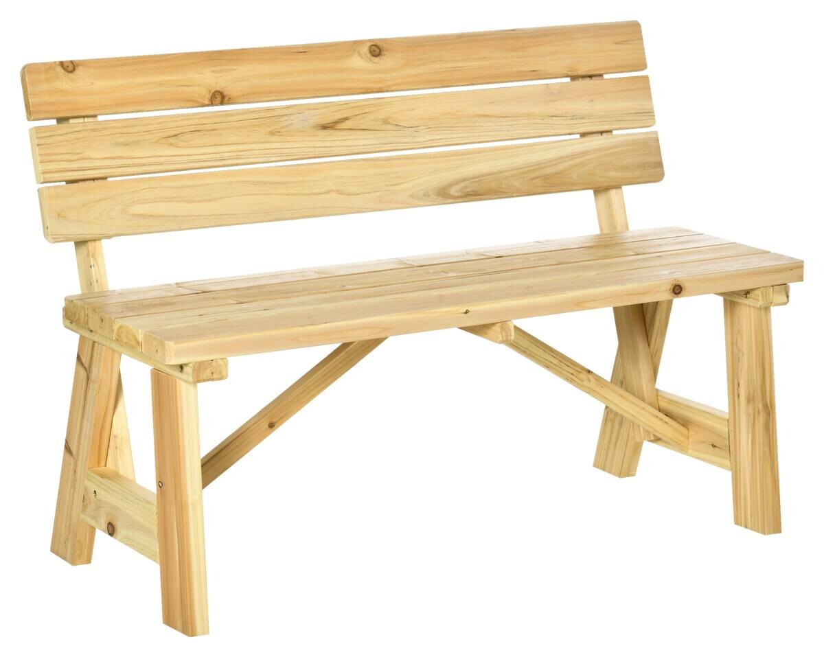 Outsunny Gartenbank natur Kiefer B/H/T: ca. 116x80x56 cm