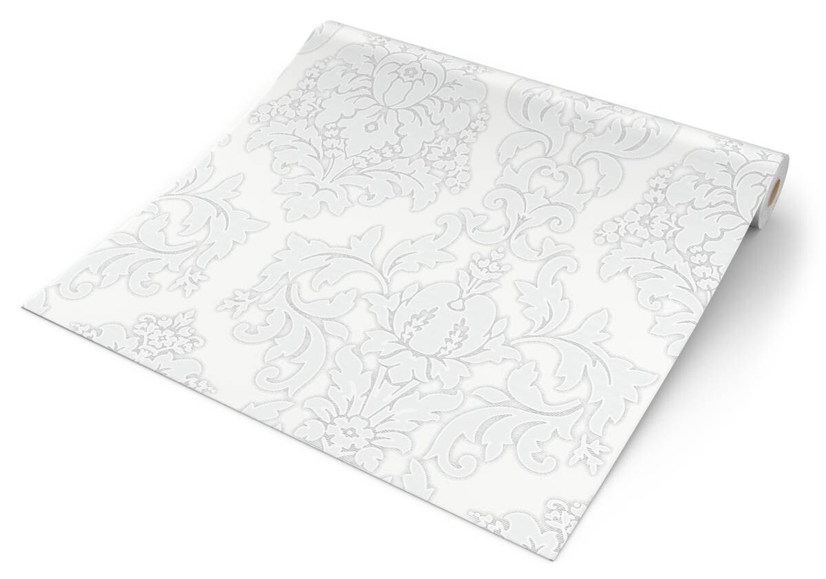 UGEPA Vinyltapete Ornament Silbergrau B/L: ca. 53x1005 cm