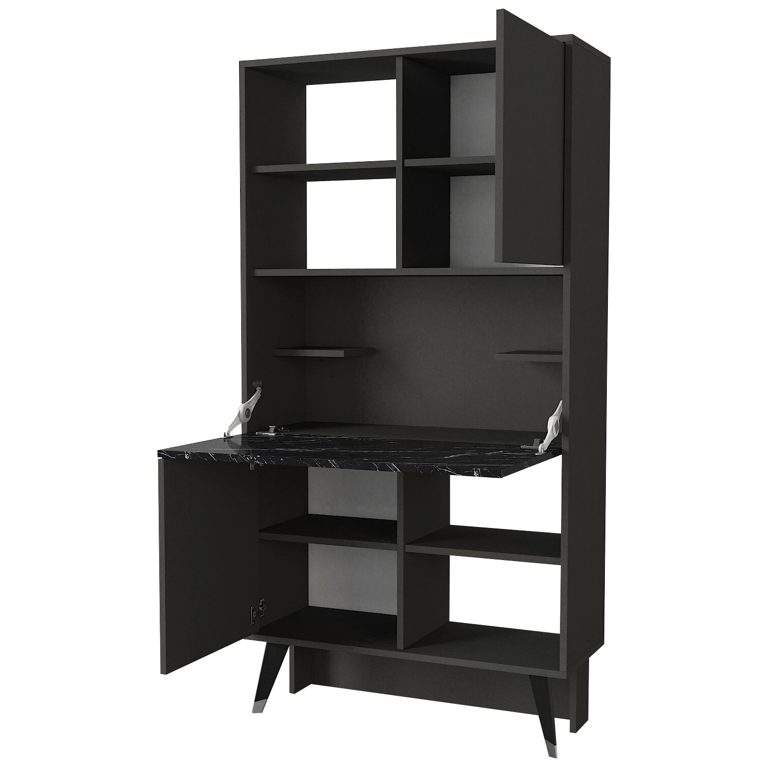 Regal Radica anthrazit Marmoroptik B/H/T: ca. 90x174x35 cm