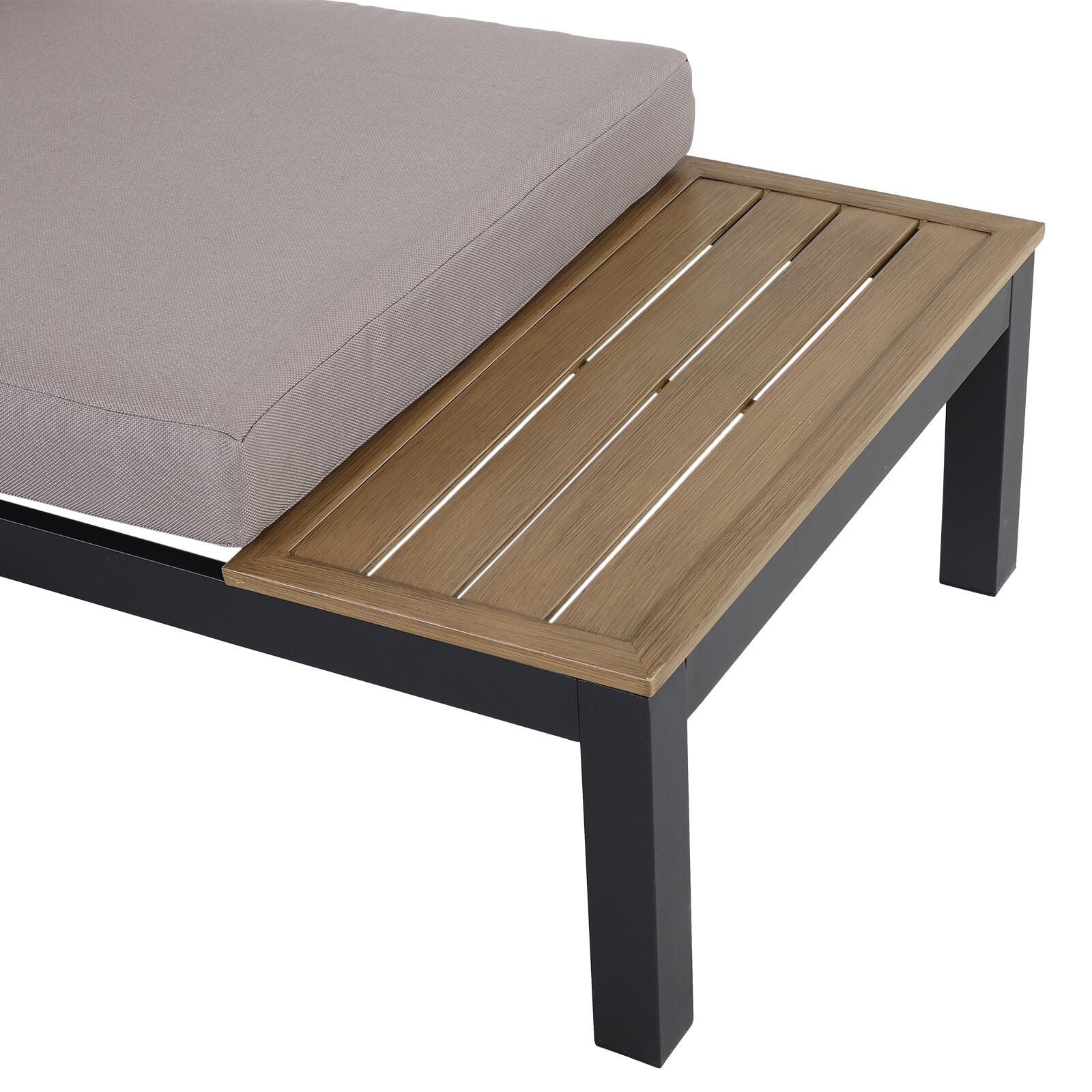 Outsunny Gartengarnitur grau Aluminium B/H/L: ca. 164x69x74 cm