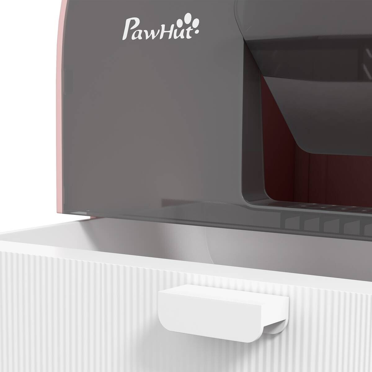 PawHut Katzentoilette rosa Kunststoff B/H/L: ca. 44x47x43 cm