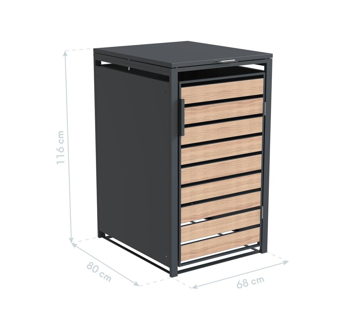 Westmann Mülltonnenbox Lacina braun B/H/L: ca. 68x116x80 cm
