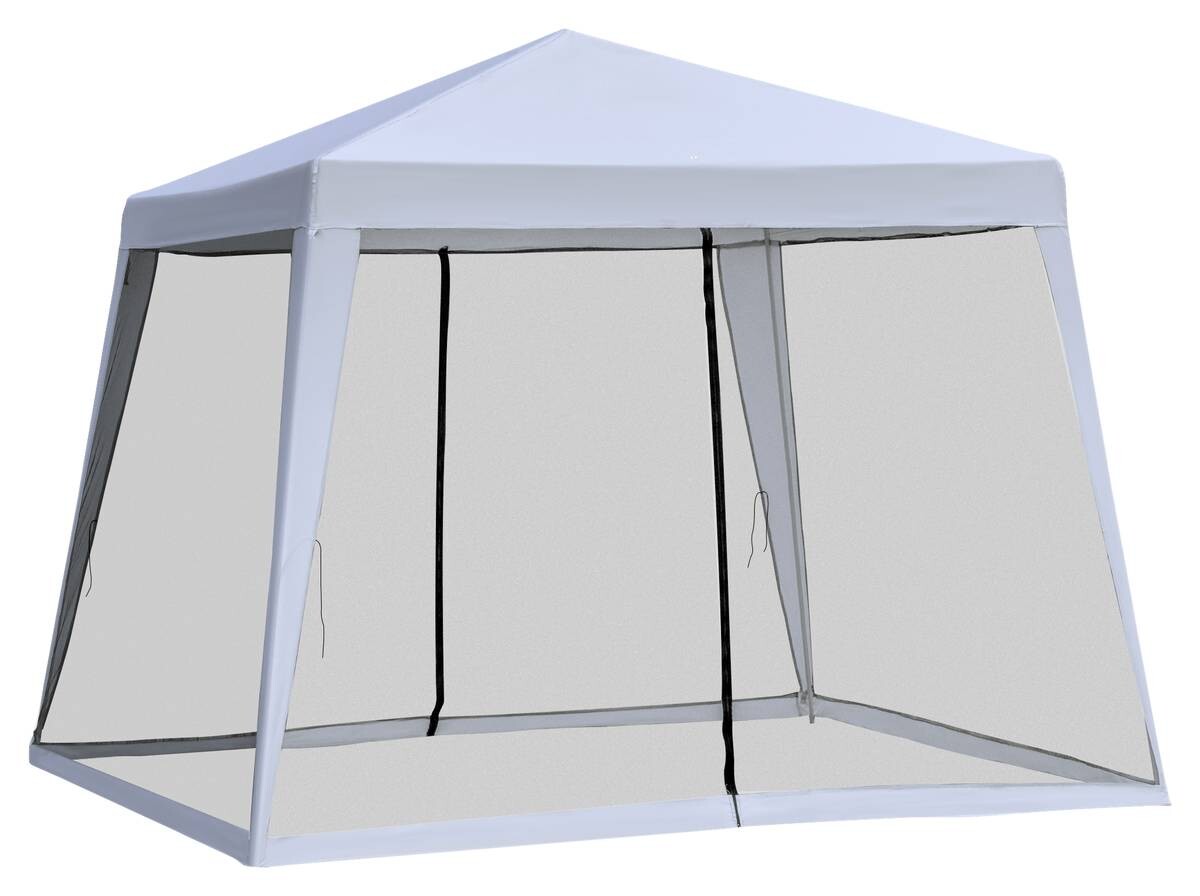 Outsunny Pavillon grau Stahl B/H/L: ca. 300x245x300 cm