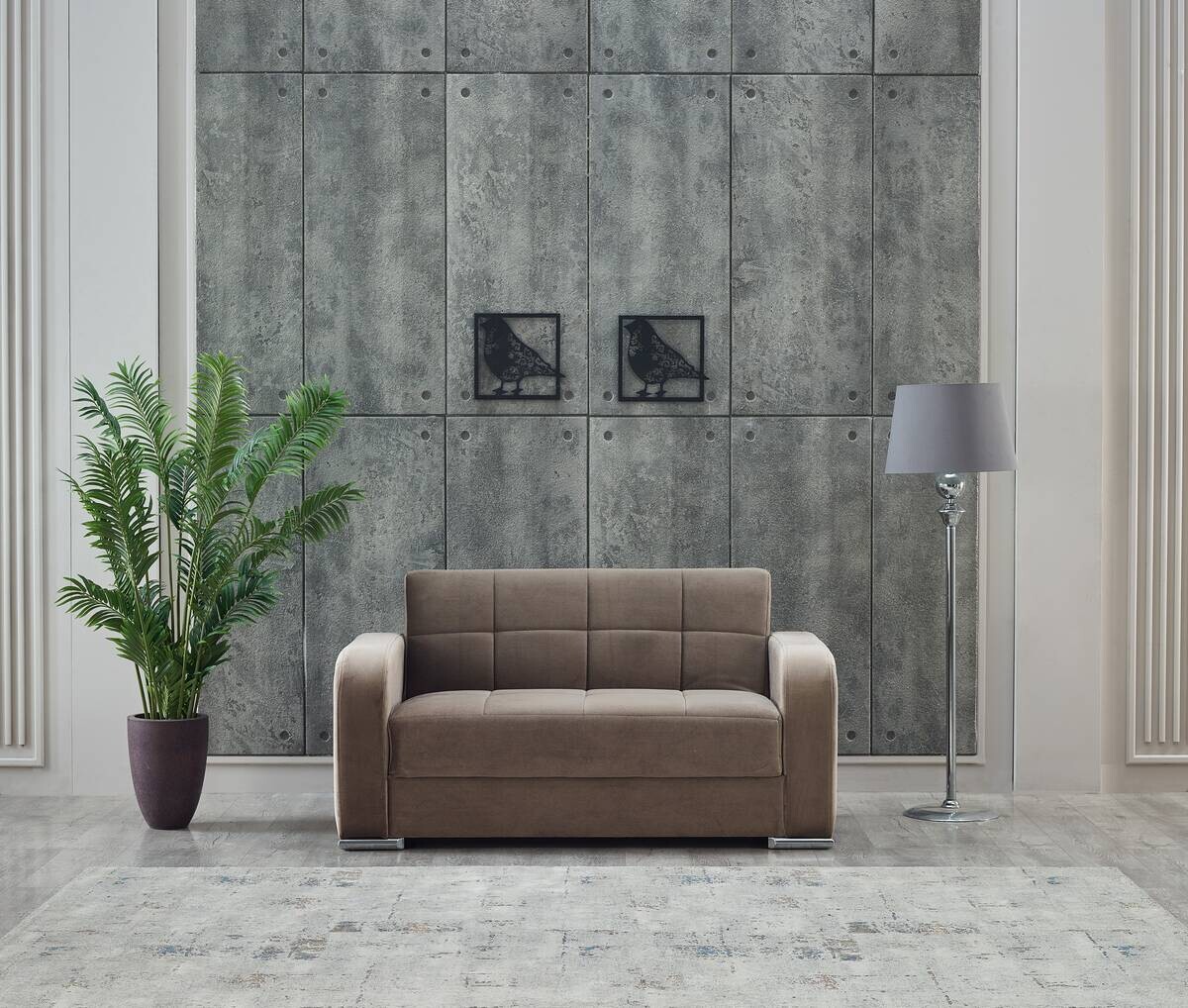 Sofa graubraun Microfaser B/H/T: ca. 150x85x83 cm