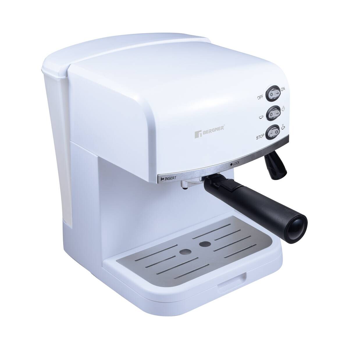 BERGNER Espressomaschine weiß Aluminium B/H/L: ca. 29,5x31x33,5 cm