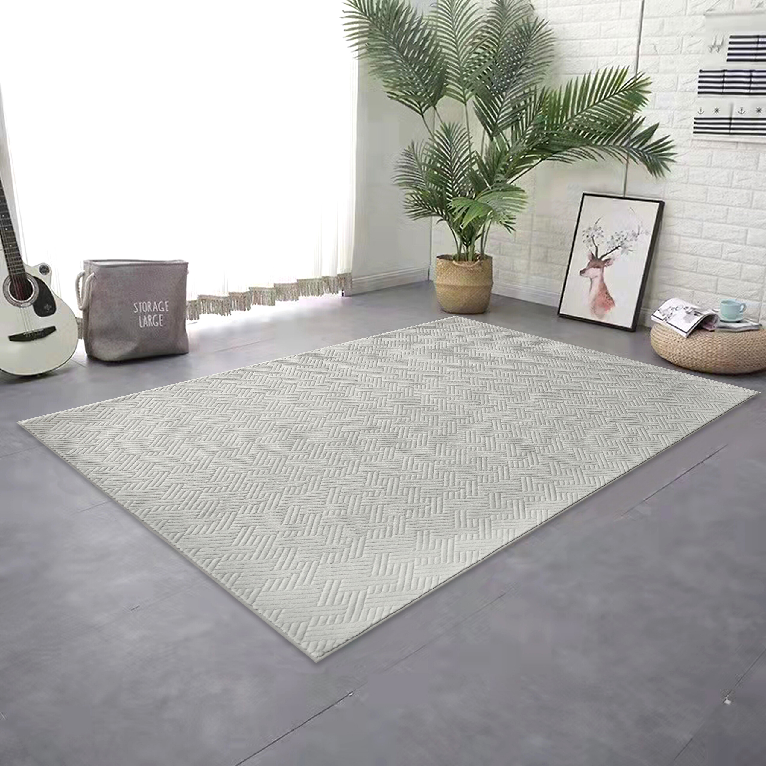 Fellimitat Monaco silber B/L: ca. 160x230 cm