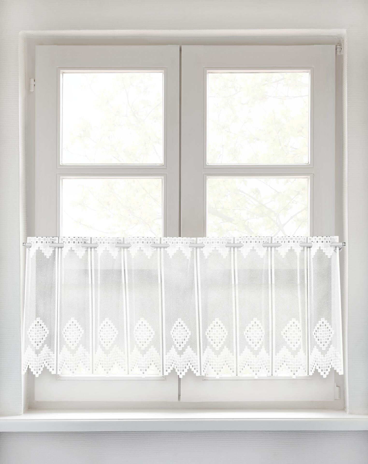 POCOline Scheibengardine Liebitz weiß B/L: ca. 140x45 cm