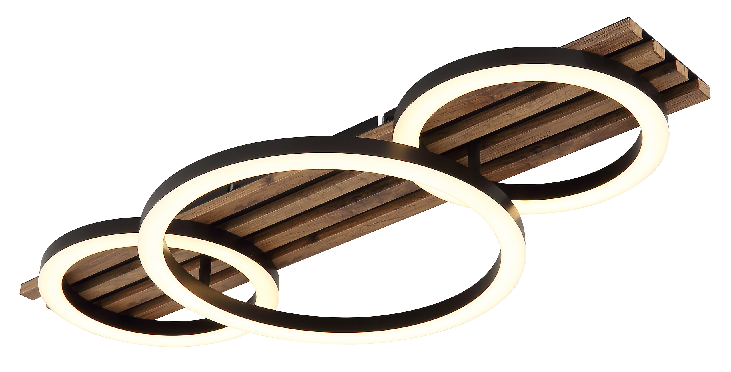 GLOBO Deckenleuchte Opal mattschwarz Metall MDF B/H/D: ca. 62x9,5x30 cm 1 Brennstellen