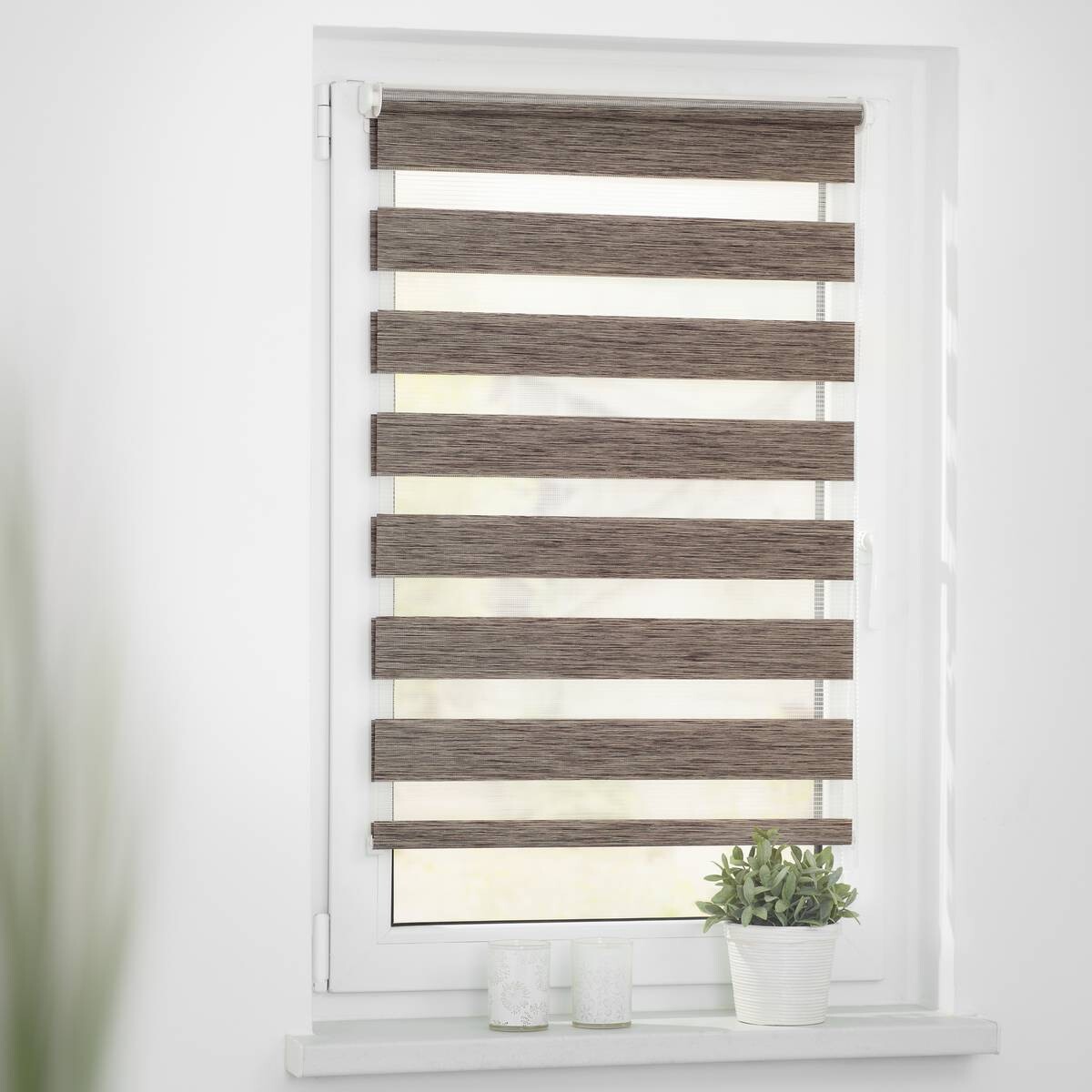 LICHTBLICK Doppelrollo Duo meliert hellbraun B/L: ca. 70x150 cm