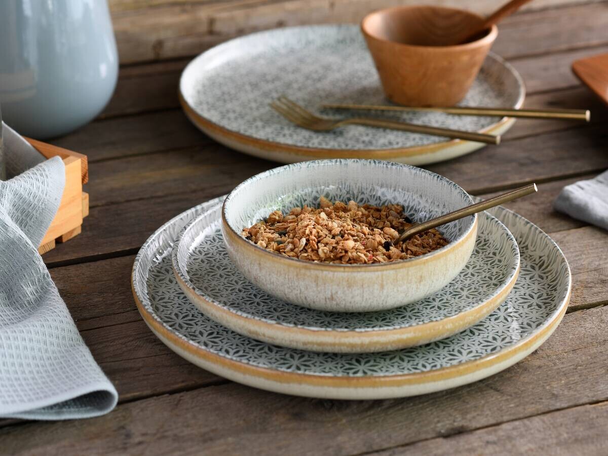 CreaTable Tafelservice Uno Emiliana grau Steinzeug 12 tlg.