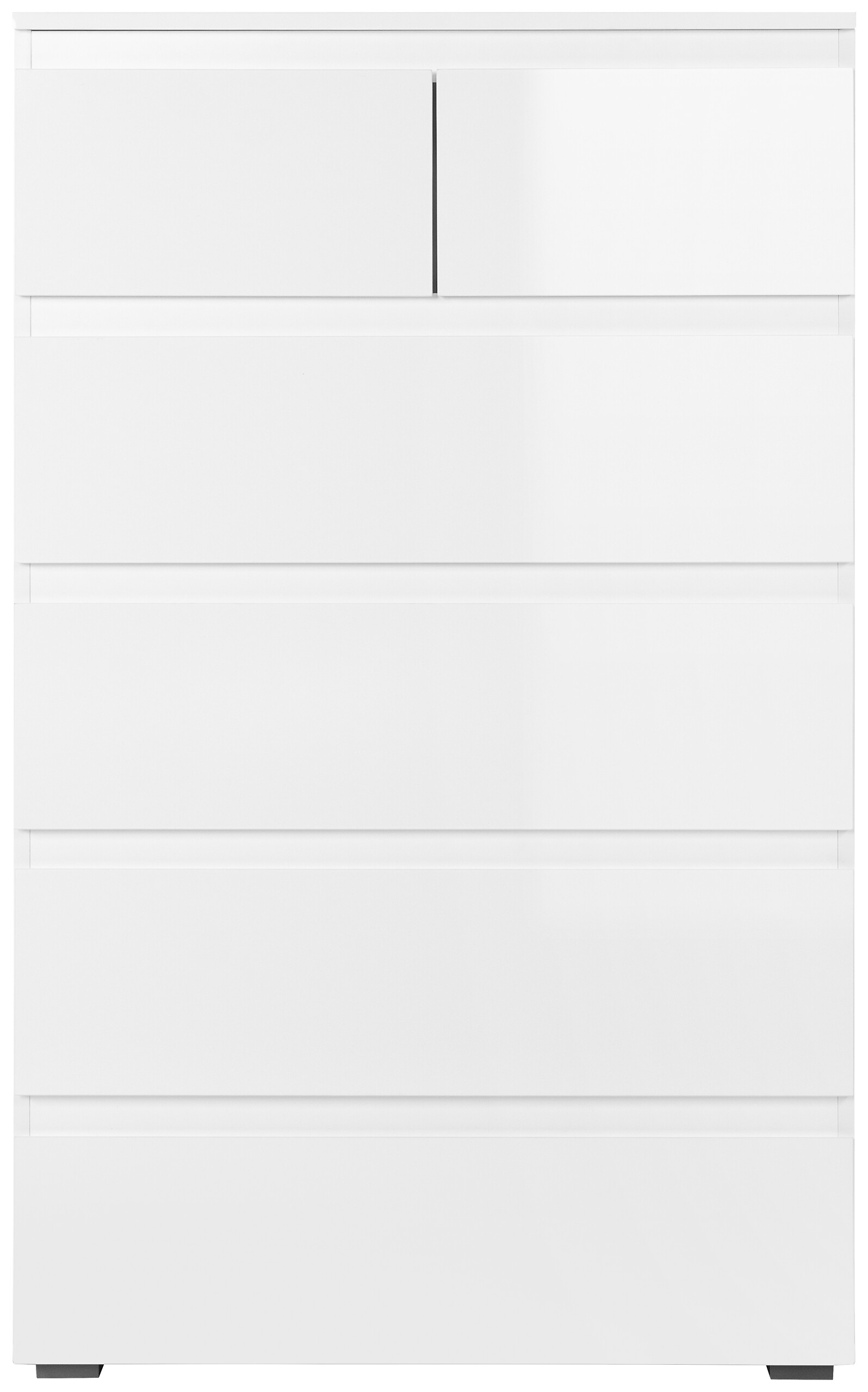 Schubkastenkommode Capetown weiß glänzend weiß B/H/T: ca. 80x132x40 cm