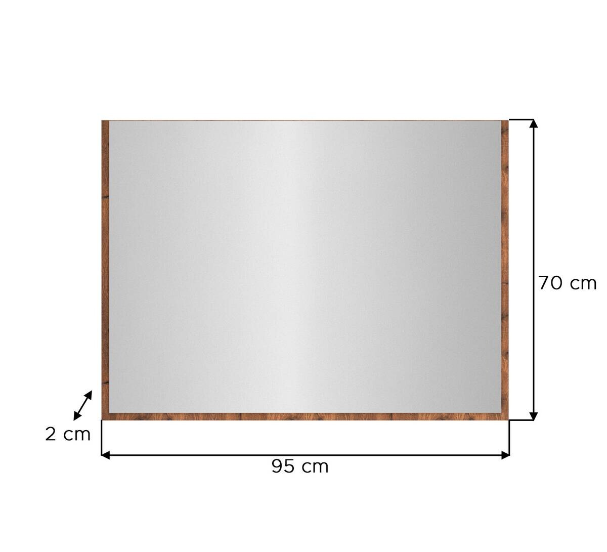 xonox.home Garderobenspiegel Bueno Basalt Nox Oak Nachbildung B/H: ca. 95x70 cm