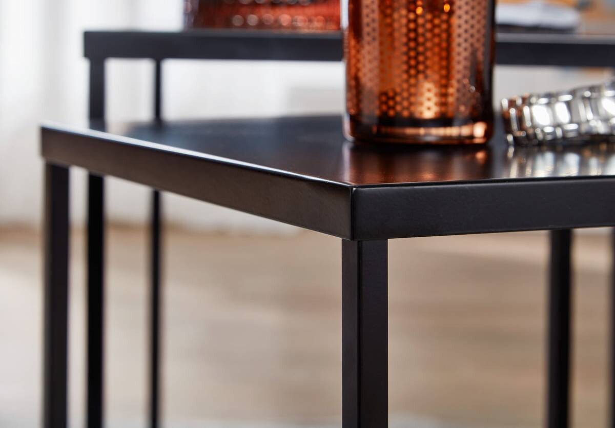 Beistelltisch 2er-Set. schwarz Stahl B/H/T: ca. 40x45x40 cm