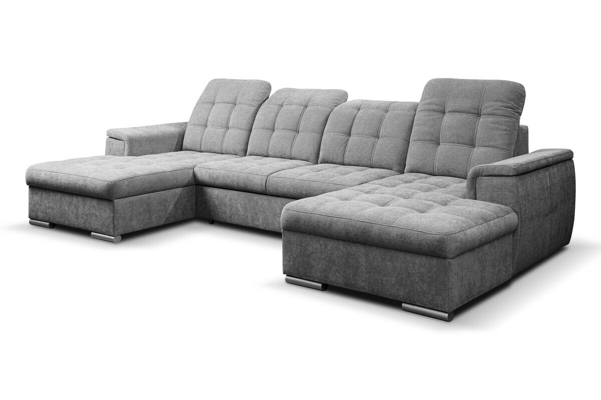 Wohnlandschaft Nadja grau Microfaser B/H/T: ca. 330x105x174 cm