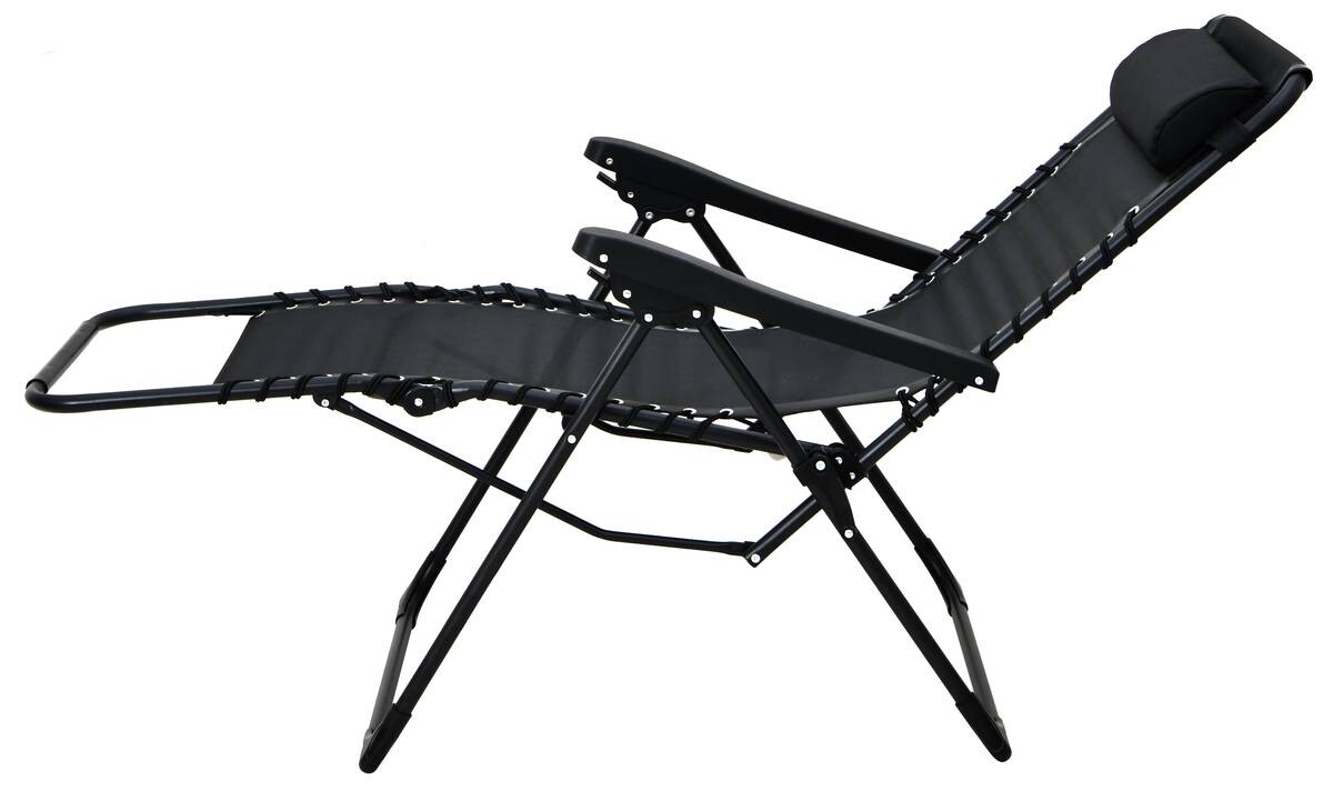 Relaxsessel schwarz Stahl B/H/L: ca. 63x107x93 cm