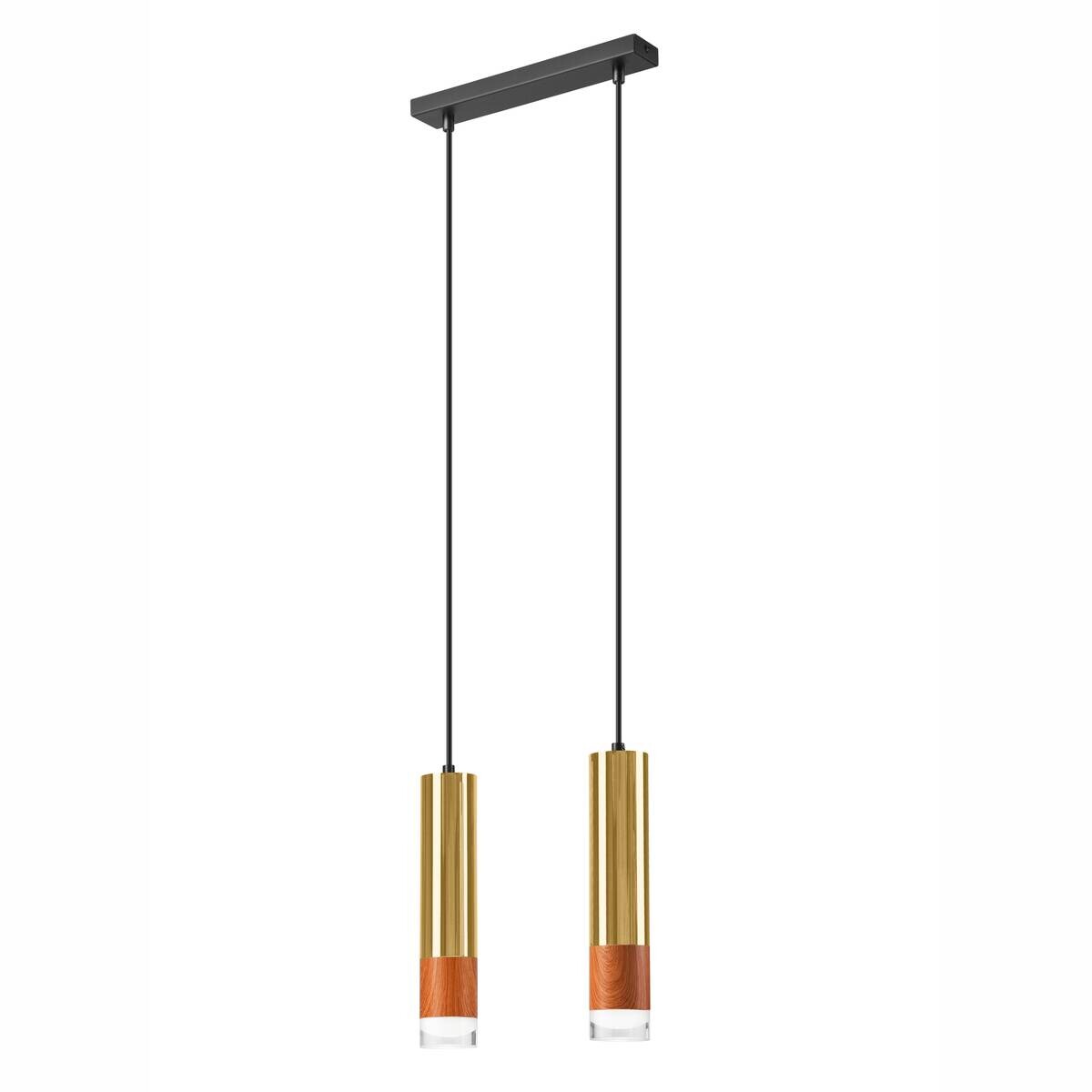 Lamkur Pendelleuchte gold Glas Stahl B/H/L: ca. 8x105x30 cm GU10 2 Brennstellen