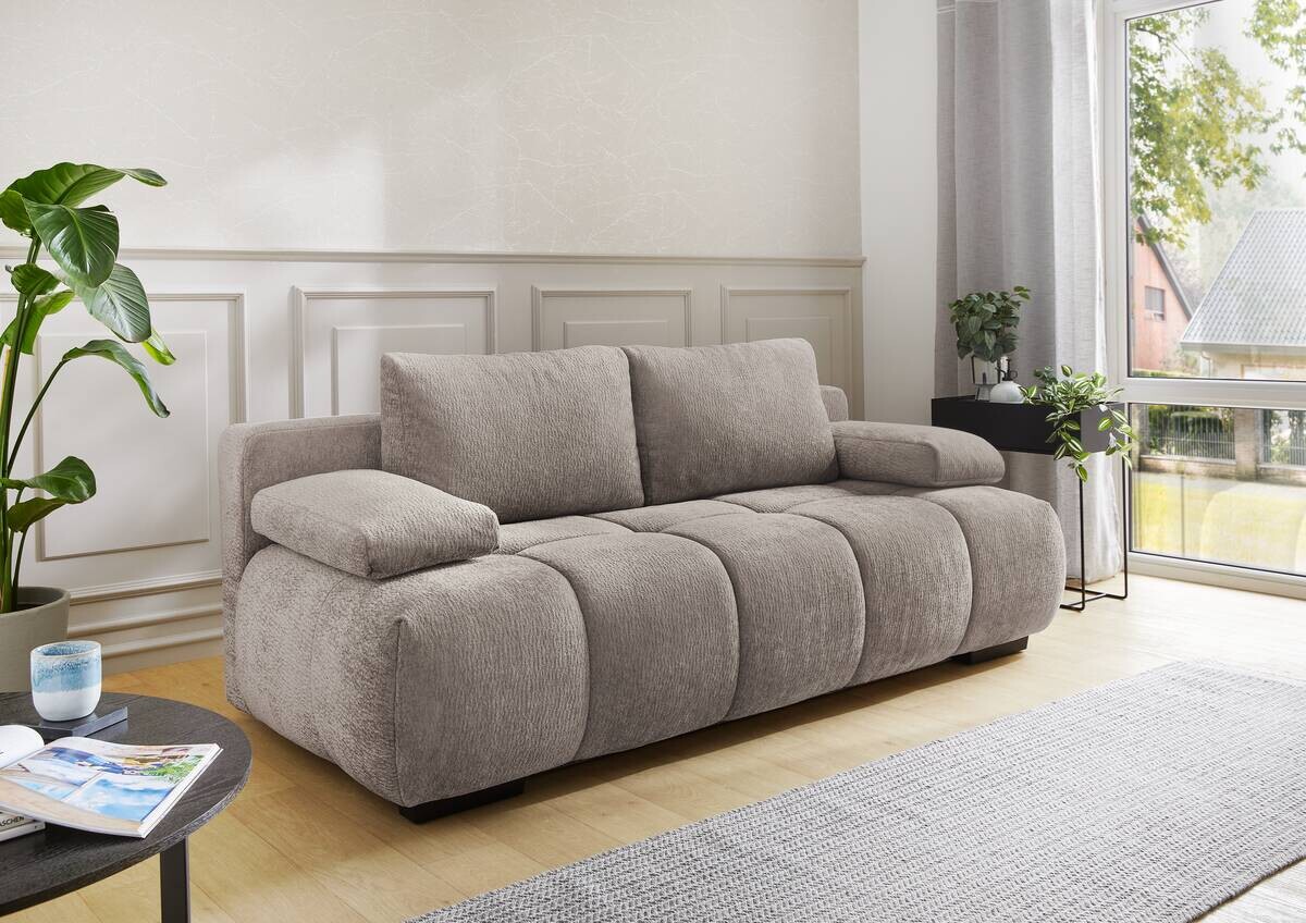 Schlafsofa Greige Polyester B/H/T: ca. 213x86x101 cm Schlafsofa Greige Polyester B/H/T: ca. 213x86x101 cm
