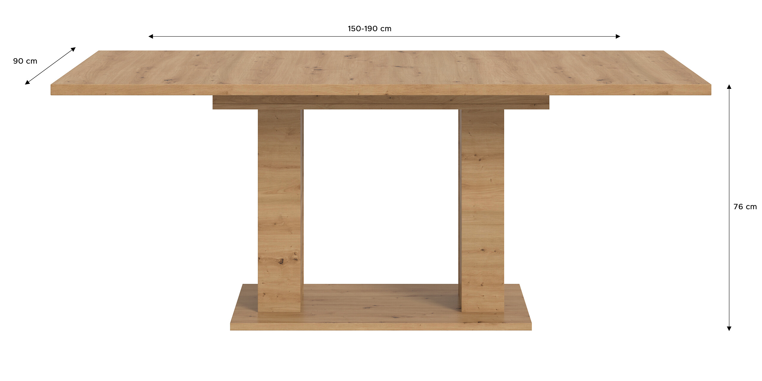 Esstisch MOTION Artisan Oak Nachbildung B/H/T: ca. 150x76x90 cm