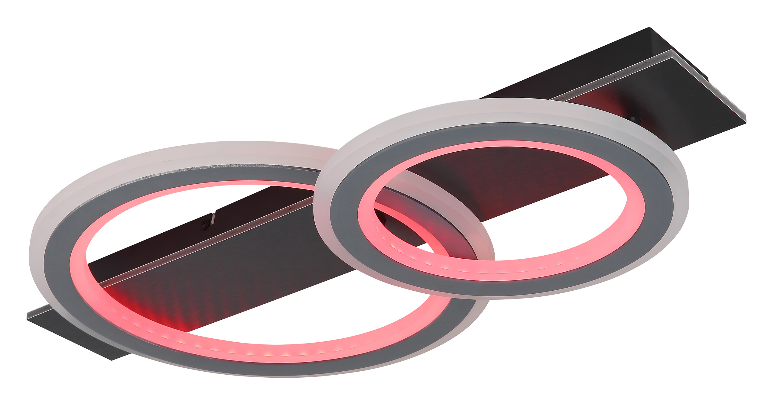 GLOBO LED-Deckenleuchte grau mattschwarz Opal Kunststoff Acryl Metall B/H/L: ca. 37x8x63 cm 1 Brennstellen