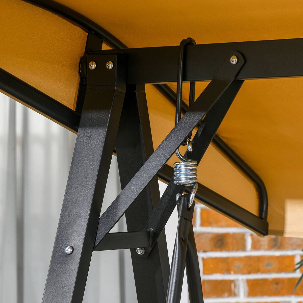 Outsunny Hollywoodschaukel beige Stahl B/H/L: ca. 106x174x138 cm