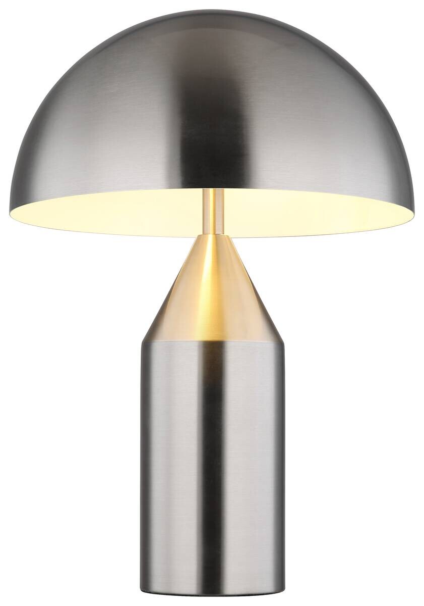 GLOBO Tischleuchte Atoma nickel weiß Metall H: ca. 39 cm E27 2 Brennstellen
