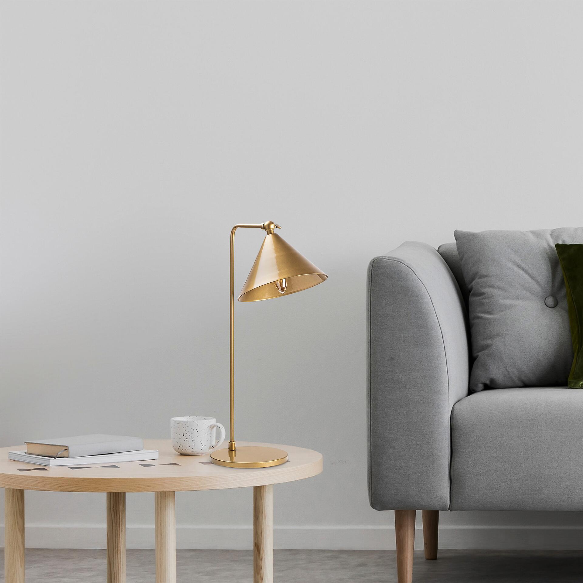 Opviq Tischleuchte gold Metall B/H/L: ca. 26x50x24 cm E14 1 Brennstellen