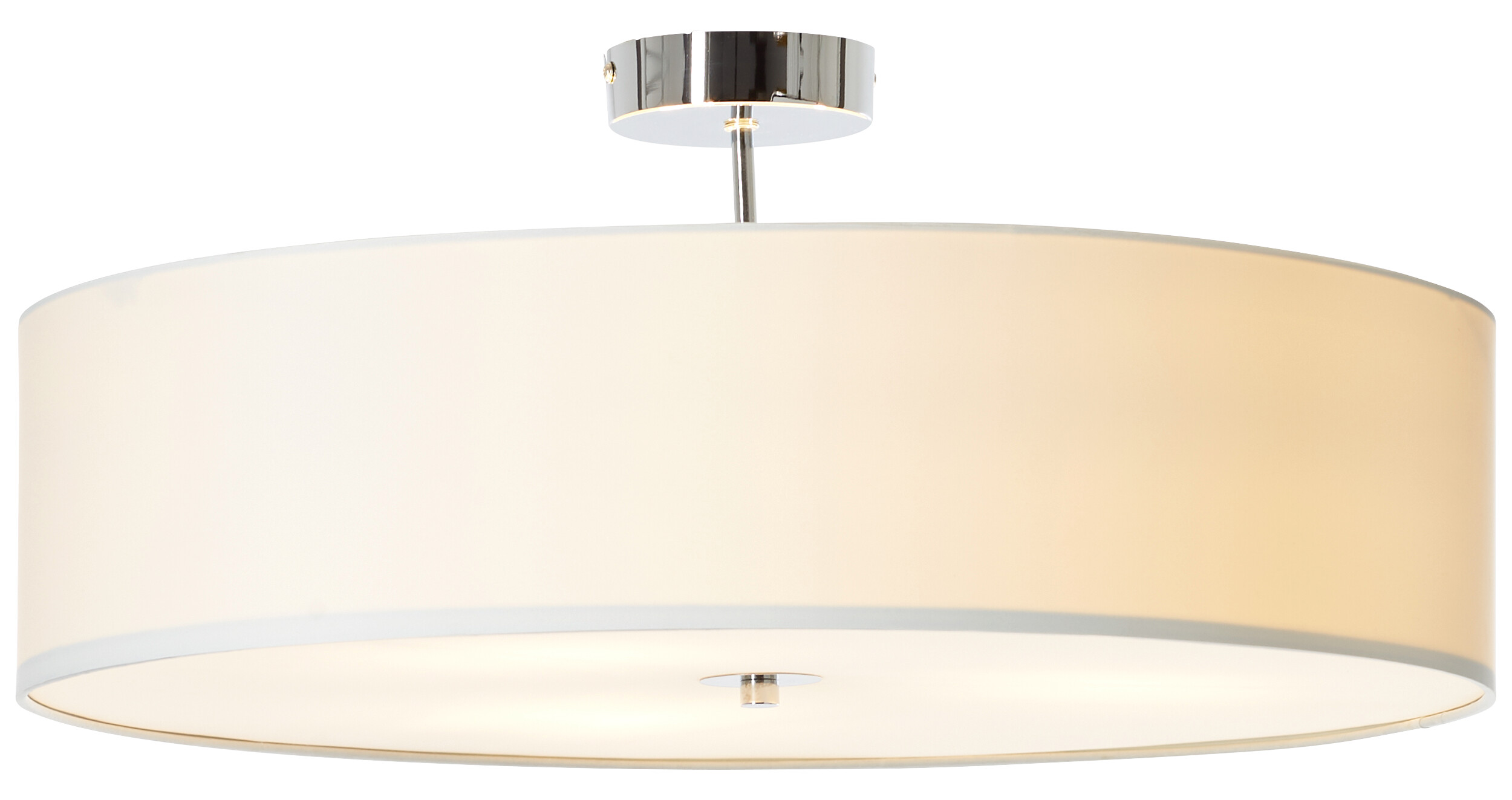 Brilliant Deckenleuchte Andria 93522/05 weiß Chrom Textil Metall H/D: ca. 26,5x60 cm E27 3 Brennstellen