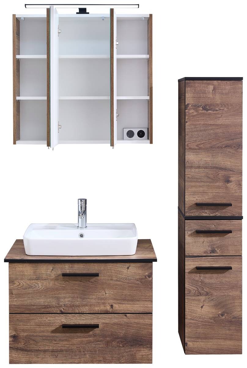 Badezimmer-Set Quickset 374 Eiche Ribeck Nachbildung B/H/T: ca. 75x200x44,5 cm