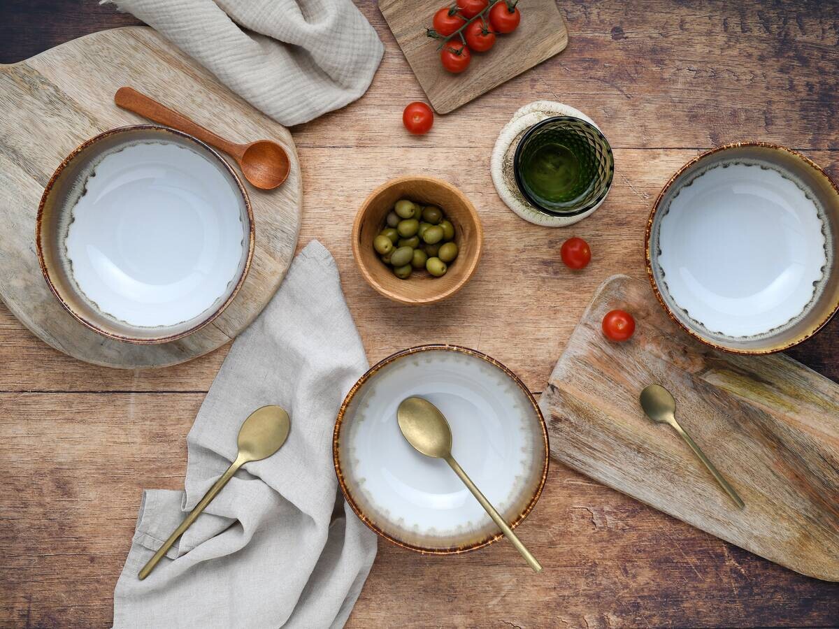 CreaTable Schüssel-Set Cascade braun Steinzeug