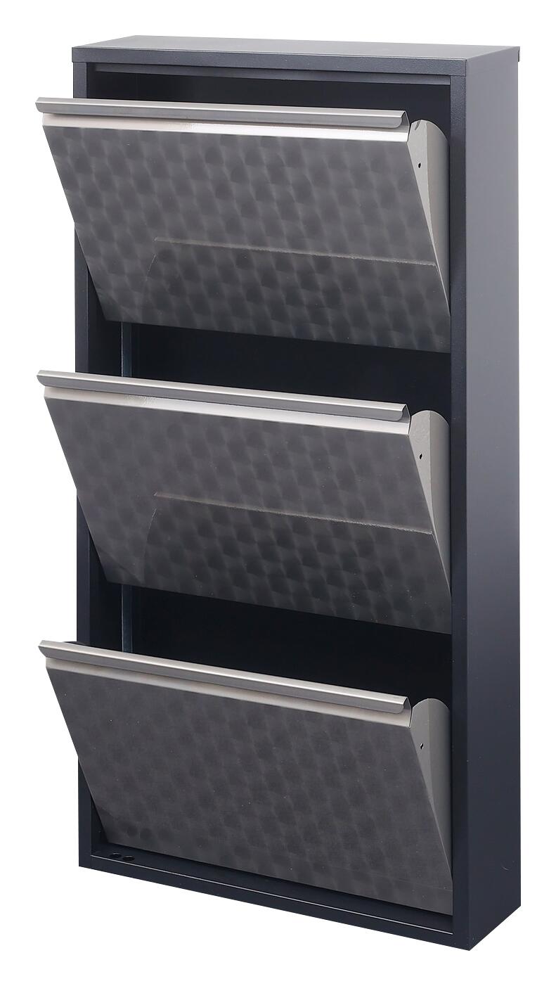 Schuhkipper Clip silber lackiert Optik anthrazit B/H/T: ca. 50x105x13,5 cm