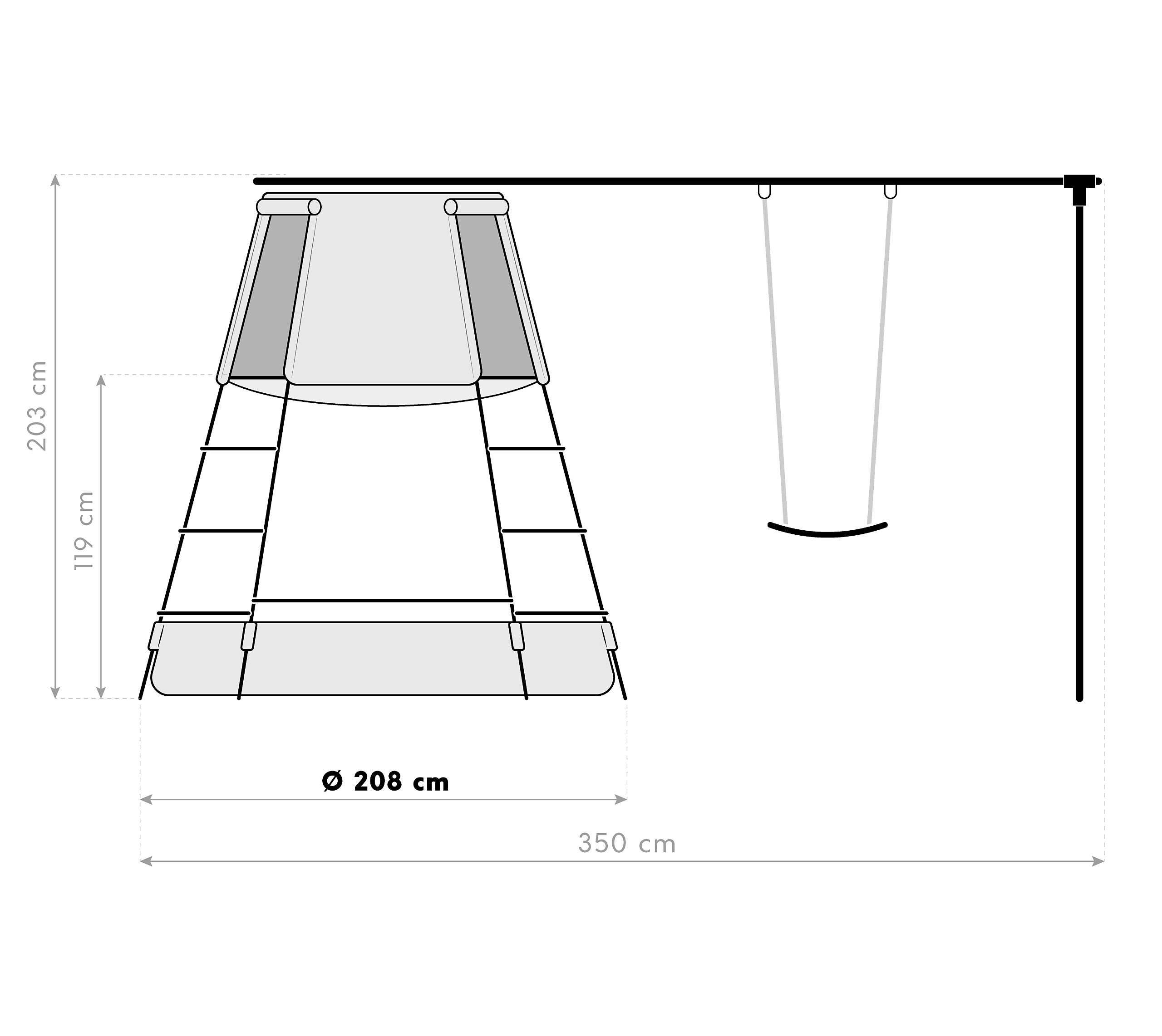 TP Toys Klettergerüst Move schwarz B/H/L: ca. 350x203x119 cm